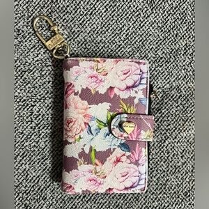 Betsey Johnson Pink and Purple Key Card Holder Floral Design